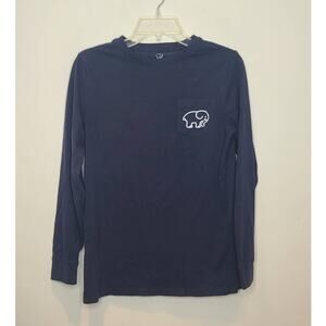 Ivory Ella navy mandala elephant long sleeve shirt - small